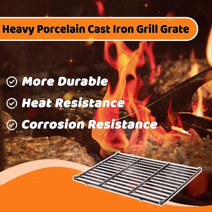 Uniflasy 7638 Porcelain-Enameled Cast Iron Cooking Grates for Weber GS4 Spirit II 300& Spirit 300 Series, E-310 E-330,Genesis Silver/Gold B & C Grill Grates Replacement Parts, Replace for Weber 7639