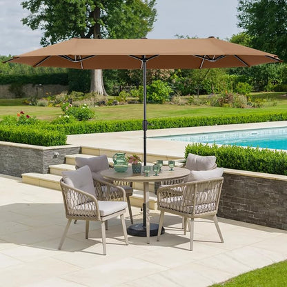 13 ft Large Double-Sided Patio Umbrella, Outdoor Umbrella, Tawny | HERA'S - Image 2