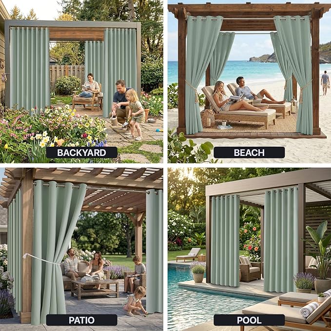 DIVA EN CAMINO DEC Outdoor Patio Curtain Waterproof Darkening Thermal Insulated - Image 9