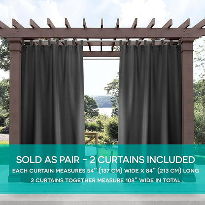 Exclusive Home Cabana Solid Indoor/Outdoor Light Filtering Hook-and-Loop Tab - Image 6