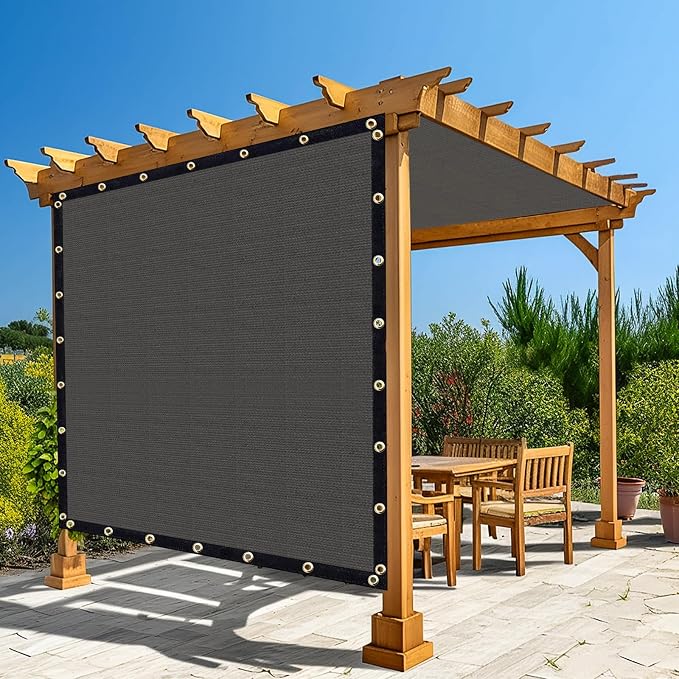 Amagenix 90% Pergola Shade Cover 9'X 16' Dark Gray Sun Shade Cloth by Amagenix