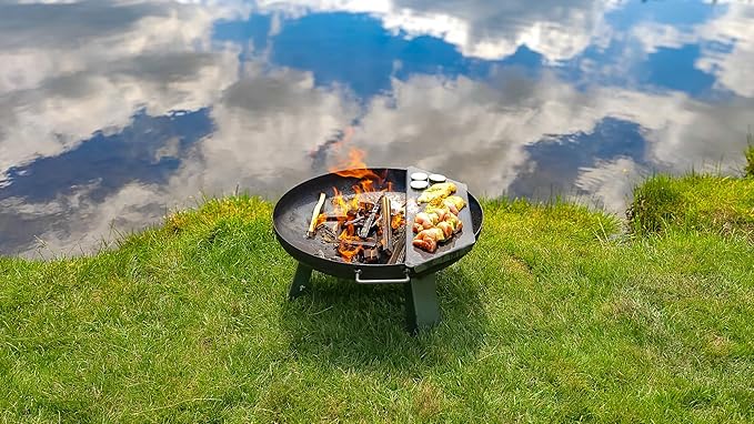 Stainless Steel Grill Griddle Plate – 31.5" Square Plancha Top, 4 mm Heavy Duty, Food-Grade Stainless Steel – Fits Fire Pits & Barrels – Fire Bowl Not Included (31.5" Square Griddle Plate)