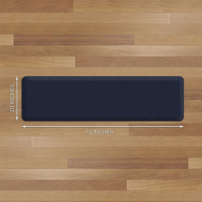 GelPro Anti Fatigue Nonslip Mat: Hard Floor Utility Mats for Garage, Patio and Kitchen - 20" x 72" x .5" - Leather Grain Navy
