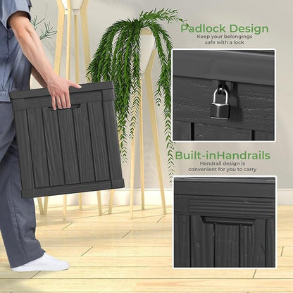 50 Gallon Waterproof Outdoor Resin Deck Box, Lockable Storage Container - Image 5