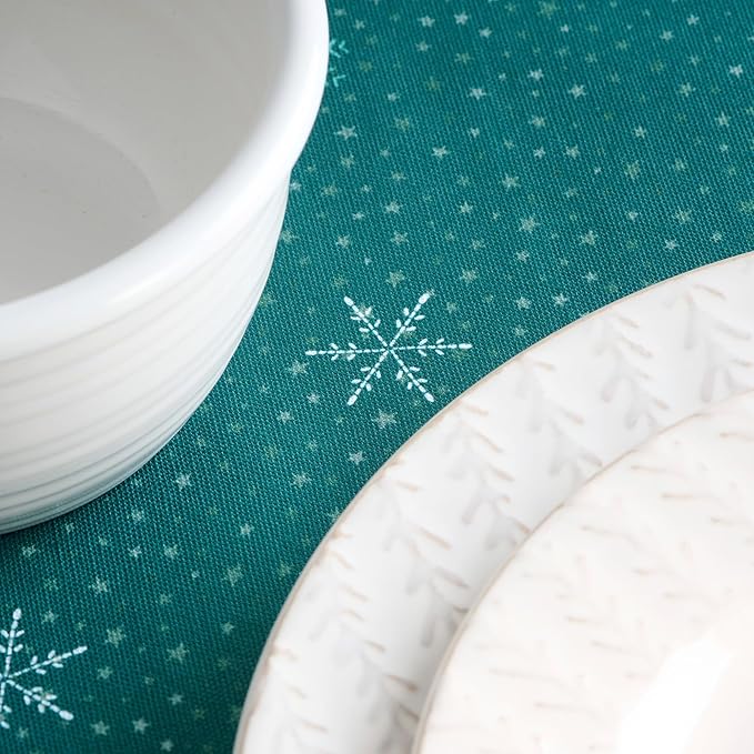 Maison d' Hermine Table Cloth Rectangle Table 100% Cotton 70 x 120 Inches Fall Tablecloth Reusable Everyday Use for Thanksgiving Christmas Decorations Dining Farmhouse Party (Hygge Christmas)