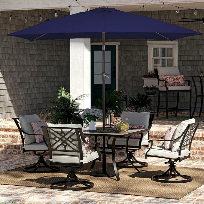 JEAREY 6.5x10 ft Rectangular Patio Umbrellas Outdoor Market Umbrella - Image 2