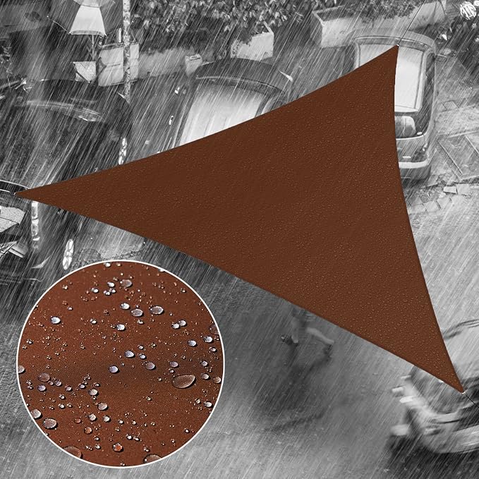 Royal Shade 9' x 15' x 17.5' Brown Triangle Waterproof Sun Shade Sail Order to by RoyalShade