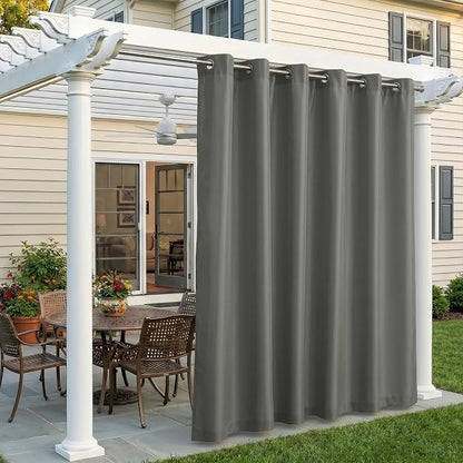 Set of 4 Outdoor Curtains for Patio Waterproof, Breathable Grommet Panels for by Sunshelf