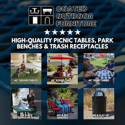 COATEDOUTDOORFURNITURE Heavy-Duty Portable Outdoor Kids Table with Umbrella Hole, Expanded Metal Kids Picnic Table, Commercial-Grade, Made in America (46 in, Round, Childrens, Textured Copper)