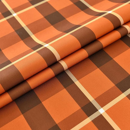 Waterproof Gingham Festive Tablecloth Fabric - Oblong 52x70 Inch Classic Buffalo Tartan Autumn Table Cloth for Outdoor Use - Give Thanks Tabletop Cover Perfect for Halloween, BBQs, Parties