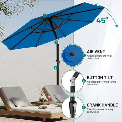 9 FT Patio Umbrella for Outdoor, Outdoor Table Umbrella - Image 5