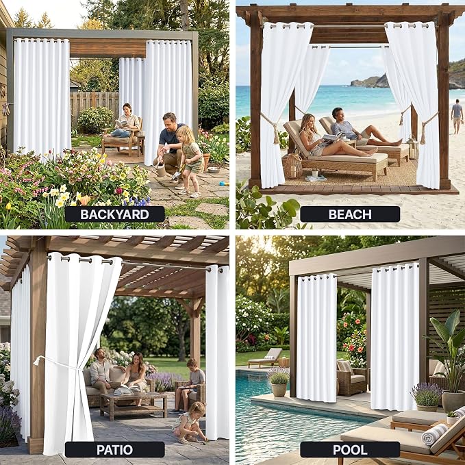 Outdoor Patio Curtain Waterproof Darkening Thermal Insulated Indoor Curtains - Image 9