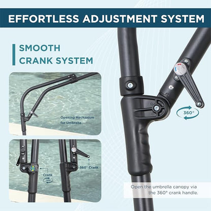 10FT Outdoor Offset Umbrella, Cantilever Patio Umbrella - Image 4