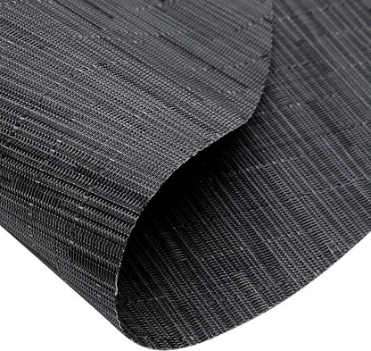 SHACOS Large Size Wedge Placemats with Centerpiece Round Mat Set of 5 Round Table Place Mats Washable Dining Table Placemats Reversible Durable, Black Gray