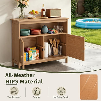 HIPS All-Weather Outdoor Storage Cabinet, Outdoor Sideboard - Image 3