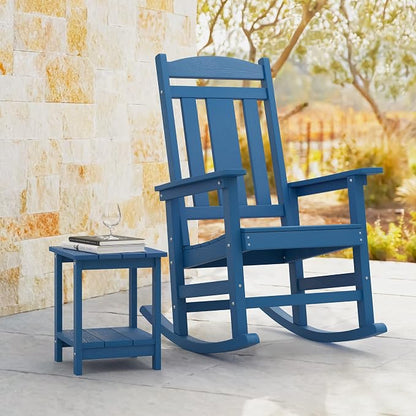 LUE BONA Outdoor Rocking Chairs Set, HDPS Poly Porch Rockers - Image 11