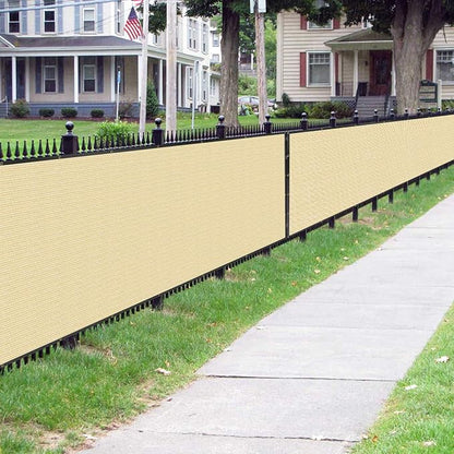 Sunnyglade 6 feet x 50 feet Privacy Screen Fence Heavy Duty Fencing Mesh Shade Net Cover for Wall Garden Yard Backyard (Sand, 6 ft X 50 ft)