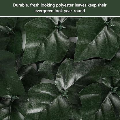 Faux Ivy Fence Privacy Screen Outdoor Expandable Artificial Greenery Roll Fake Hedge Wall Patio Green Plastic Leaf Plant Vine Grass Panels Gate Covering for Garden Yard Balcony (100x60 in)