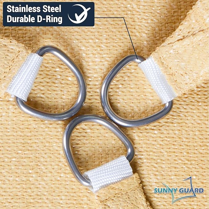 SUNNY GUARD Custom Size 10'x16' Sand Sun Shade Sail Rectangle UV Block Shade - Image 6