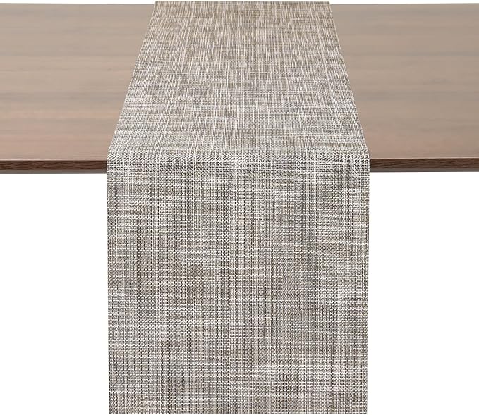 Myir JUN Table Runner, Vinyl Table Runner Indoor Arbitrarily Cropped Runner for Table Heatproof for Home Party (Caramel, 12 x 94 inch)