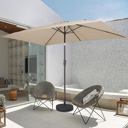 JEAREY 6.5x10 ft Rectangular Patio Umbrellas Rectangle Outdoor Umbrella - Image 8