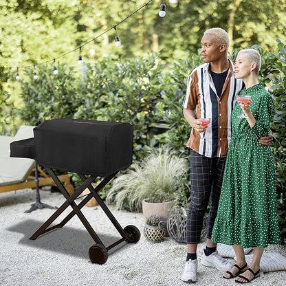 Grill Cover for Onlyfire Grills with Cart and Side Table GS308 GS310 GS342 GS343, Waterproof Grill Cover, Rip-Proof and Anti-UV Barbecue Gas Stove Cover, Black CV701