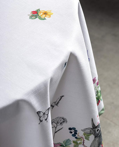 Maison d' Hermine Table Cloth Round Table 100% Cotton 63 Inches Tablecloth Reusable Decorative Everyday Use for Dining Room, Farmhouse, Home, Party, Festive & Wedding Spring Summer - Printemps