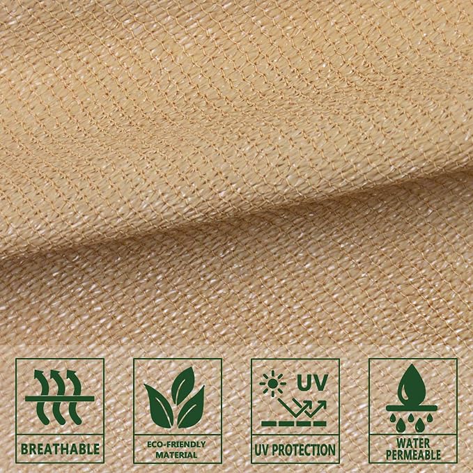 Sun Shade Sail 16' x 16' x 16' Sand Triangle Shade Canopy | Outdoor sun shade - Image 6