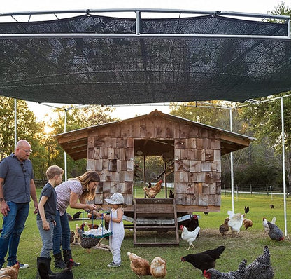 QLOFEI Shade Cloth for Garden, 90% Sunblock Neting Cover Shade Cloth with Grommets, UV Protection Screen for Patio Kennel Chicken Coop Pergola Greenhouse Plants Cover Mesh Tarp, 10x18 FT