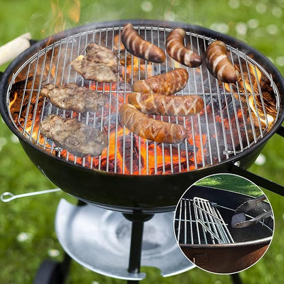 Hinged Cooking Grate for Weber 22 inch Charcoal Grill Stainless Steel Replacement Grate Compatible with One Touch Smokey Mountain Kettle Grill Parts with Handle