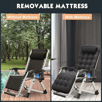MOPHOTO Zero Gravity Chair, Outdoor Padded Lounge Chair - Image 4