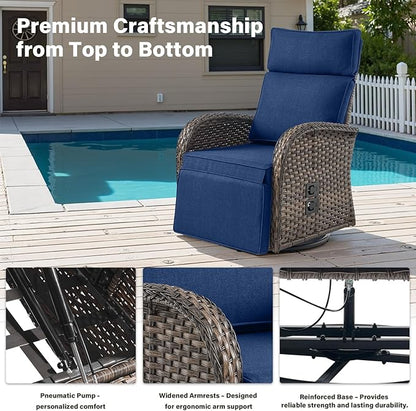 5 Piece Wicker Patio Furniture Set - Image 5