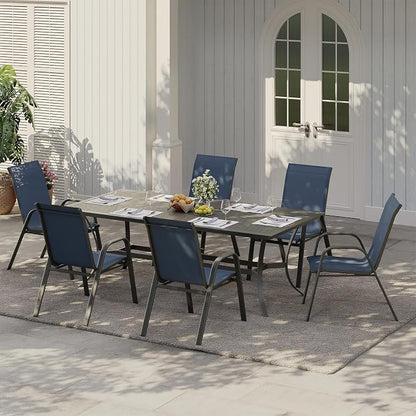 Stackable Outdoor Patio Dining Chairs Set of 4 – Heavy Duty, High Back Armchairs - Image 7