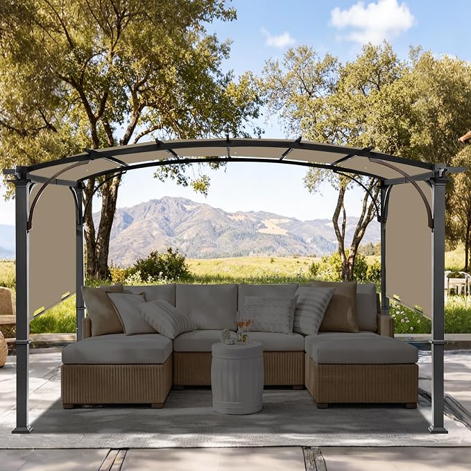 slashome 200" x 103" Pergola Replacement Canopy, Fits L-PG152PST-B, Khaki | - Image 6