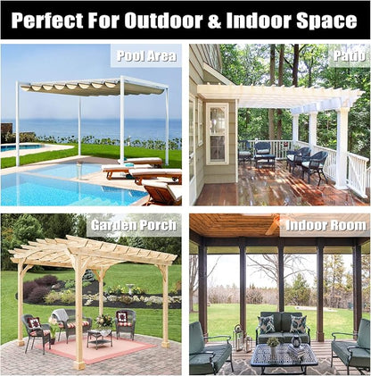 Easy-Going Outdoor Curtains for Patio 1 Panel, 110x108 inch, Khaki | Waterproof - Image 7