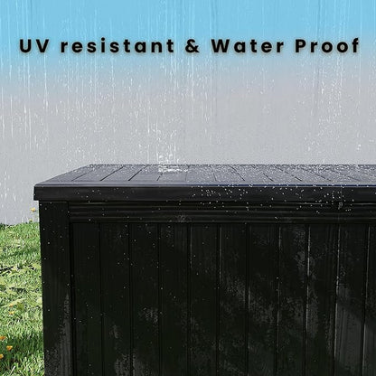 180 Gallon Outdoor Storage Box – Resin Deck Box with Lockable Lid, Waterproof Patio Furniture Storage for Tools, Garden & Yard Organization