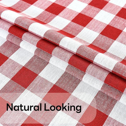 Gingham Tablecloth Rectangle Table Cloth Heavy Duty Cotton Checkered Table Cover for Spring Picnic Kitchen Dining (C-Red, 52x86 inch)