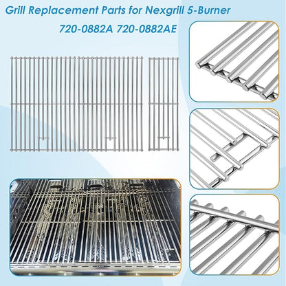 Replacement Parts Kit for Nexgrill Evolution Infrared Plus 5-Burner 720-0882A 720-0882AE 730-0882 730-0882AE, Heat Shield and Burner Kit for Nexgrill Replacement Parts 5 Burner