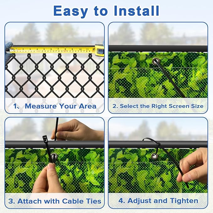 UPGRADE 3'x21'Customized PVC Privacy Fence Screen with Green Leaves Print – Outdoor Waterproof Patio Privacy Cover for Yard, Balcony, Garden Fence Decoration