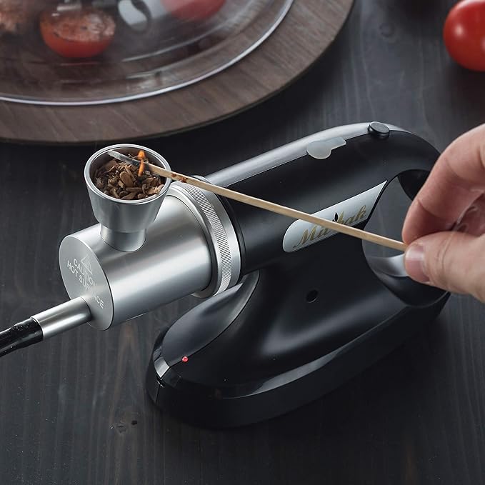 Mitbak Cocktail Smoker Kit With Dome Lid, Woodchips, and Portable Smoking Gun - Indoor-Outdoor Smoke Infuser for Whiskey and Bourbon - Excellent Gift for Men