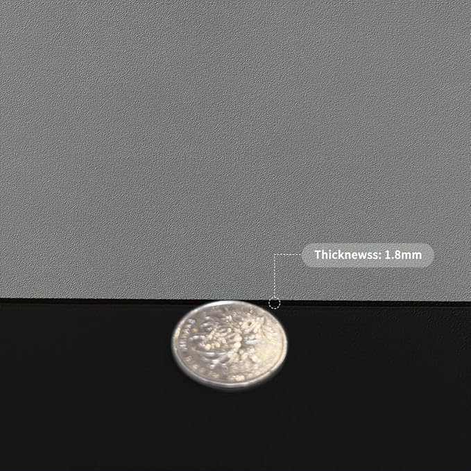 Leather Dresser Cover,1.8mm Thick,10x43 Inch,Dresser Protector Top,Dresser Top Protector,Dresser Cover Top,Dresser Top Cover,Dresser Cover Top for Bedroom.(Black+Gray,10x43)