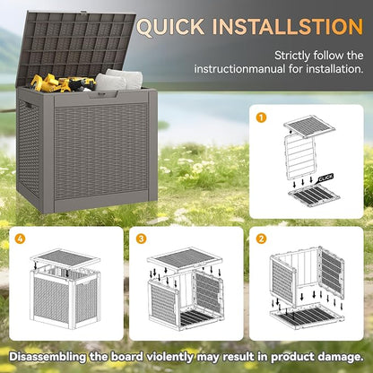 29 Gallon Outdoor Storage Box, Resin Deck Boxes Indoor and outdoor, Waterproof - Image 6
