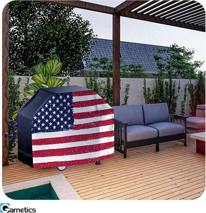 Grill Cover for Outdoor Grill, BBQ Grill Covers for Outside, Grill Cover 55 Inch, BBQ Covers Waterproof Heavy Duty Waterproof,Small to Large Durable and Convenient Universal Grill Covers-US Flag