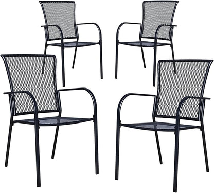 Patio Dining Chairs Set of 4, Metal Mesh Patio Furniture Set - Image 8