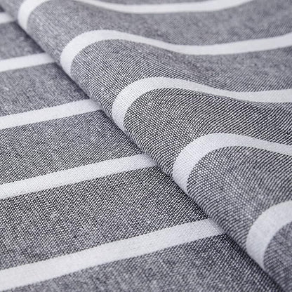 Encasa XO Cotton Dining Table Runner | Roma Grey Stripes | Size 13x118 in - Machine Washable & Durable
