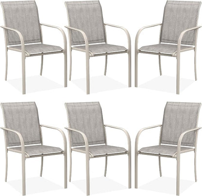 DIFY Patio Dining Chairs Set of 6, Stackable Outdoor Metal Chairs by DIFY