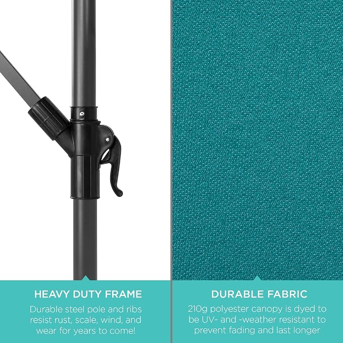 Best Choice Products 10ft Solar LED Offset Cantilever Hanging Market Patio - Image 6
