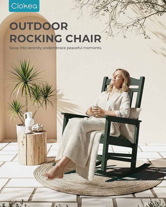 Oversized Outdoor Rocking Chairs Set of 6, 380lbs Heavy-Duty Large Patio Rocker - Image 4