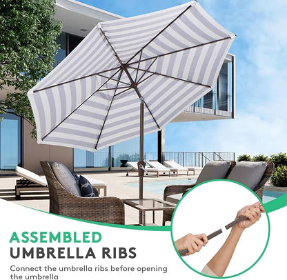 JEAREY 10 ft Outdoor Patio Umbrella w/Tilt and Crank - Image 4