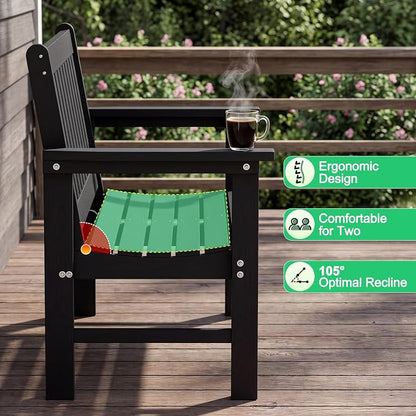 JUMMICO High-Density Polyethylene Outdoor Garden Bench, Ergonomically Designed - Image 5